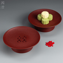 囲澄結婚陶磁器の果物皿のキャンディー箱の赤い果物皿の創意的な高足のお菓子のおやつを提供します。