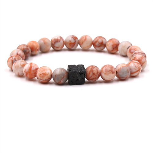 跨境饰品手链批发 天然石白松石虎眼石男女款弹力手串