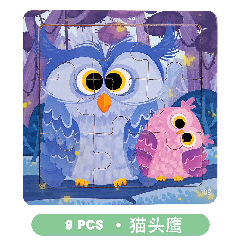 Rompecabezas de madera transfronterizo para niños juguetes educativos jardín de infantes educación temprana 9 piezas rompecabezas 3-6 rompecabezas de color cognitivo para bebés