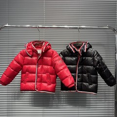 子供M家白鴨絨毛マヤクラシックダウンジャケット23s冬の男女児童は保温耐寒フードコートを厚くした