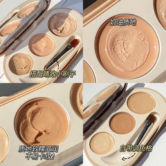 Novo Triple Color Concealer, covering acne marks, dark circles, and age spots, face contouring, brightening skin tone, multi-color concealer palette