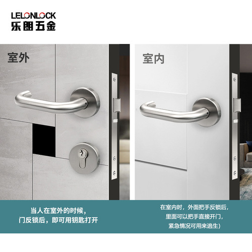European standard 304 stainless steel 5572 lock body classroom door lock Lelang wholesale emergency escape function lock for public places