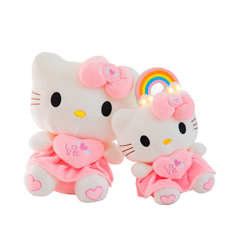 经典KT猫毛绒玩具凯蒂猫公仔抱心天使kt猫娃娃少女心生日礼物批发|undefined