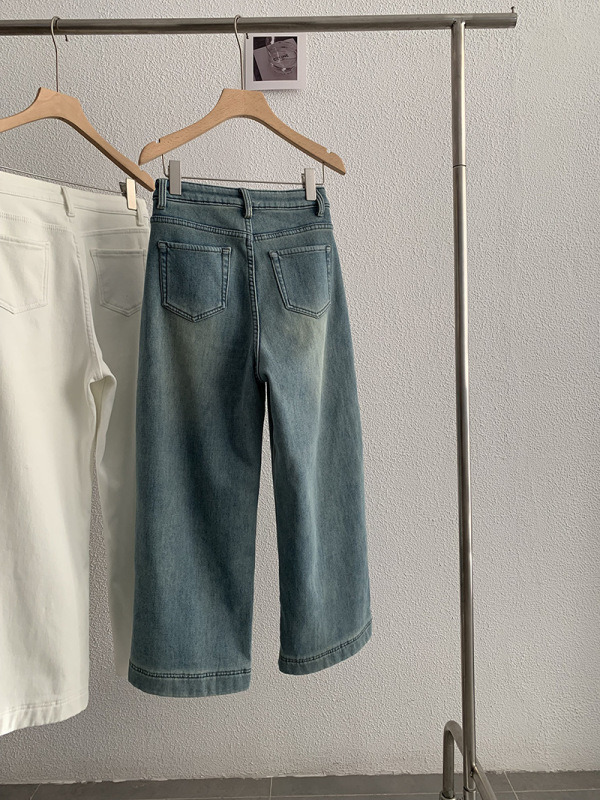 Omalai 裏起毛厚手ハイウエストスリムジーンズ女性用冬ストレートルーズ小柄9点パンツ1771|undefined