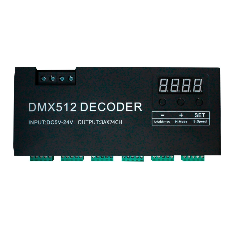 Производитель новый DMX512 декодер сцены 24 маршрута 24-канальный контроллер RGBW декодер
