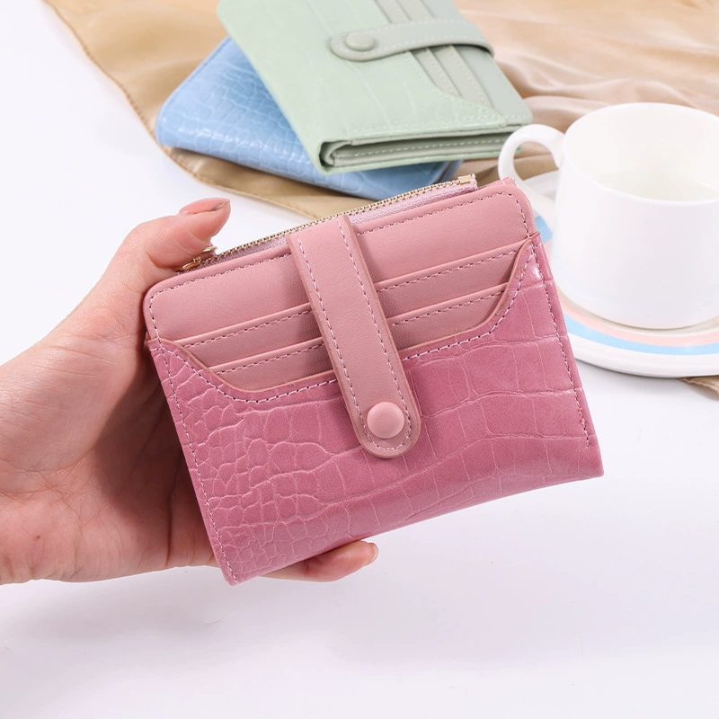 Waterproof polyurethane wallet, short card holder, small bag, Korean style