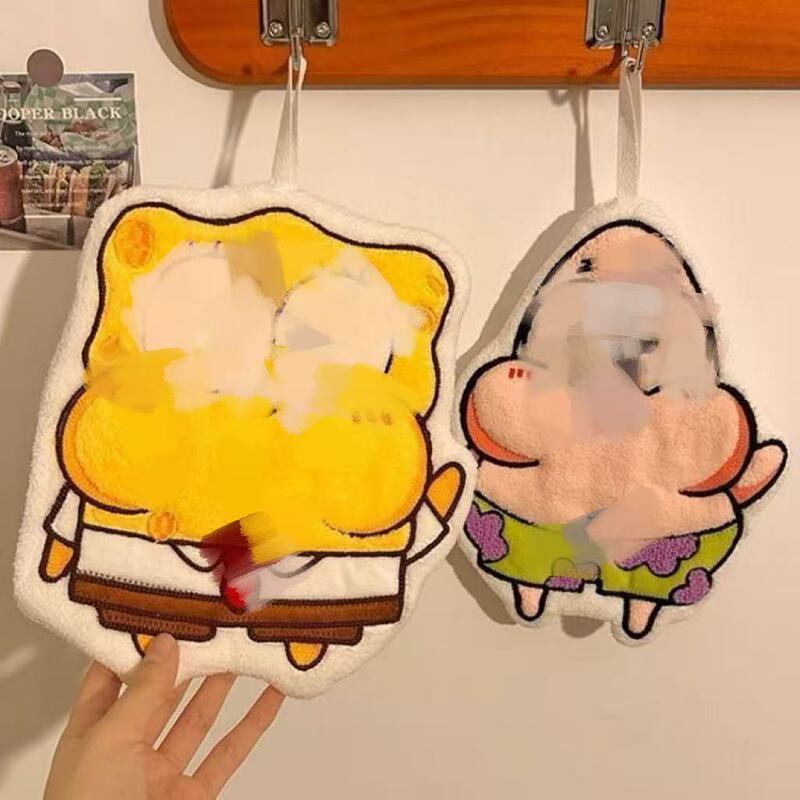 Cross-border cartoon sponge cute baby large star small towel absorbent thickened hanging towel coral fleece handkerchief hand towel Cross-border cartoon sponge cute baby large star small towel absorbent thickened hanging towel coral fleece handkerchief hand towel
