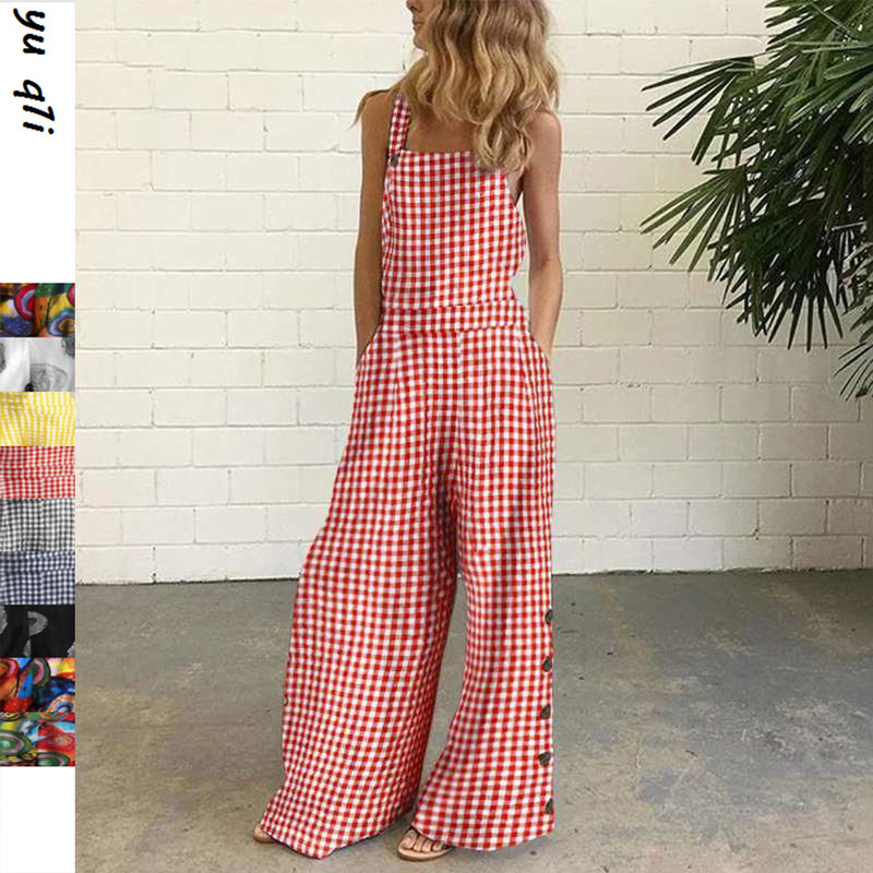 Independent Station European and American 2025 New Amazon Four-Color Polka Dot Wide-Leg Pants Digital Printed Backless Jumpsuit