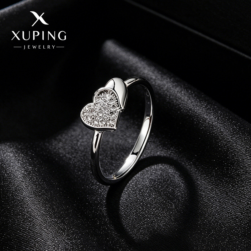 Xuping gemas artificiales románticas anillo de amor simple lujoso temperamento ligero ins viento anillo dulce para la novia joyería