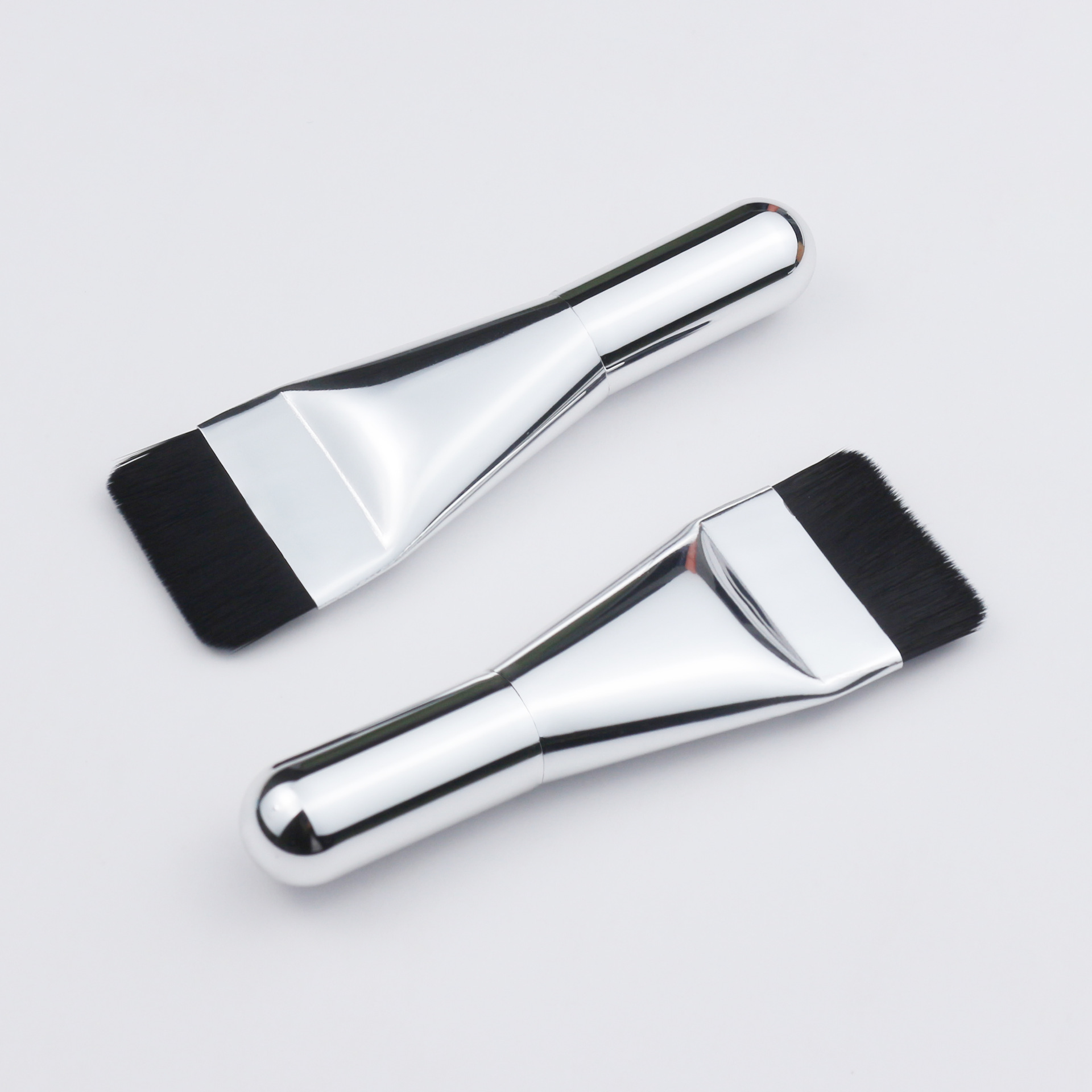 Venta caliente transfronteriza maquillaje base transparente cepillo de base de una palabra cabeza plana cepillo de máscara de pelo suave ultrafino mini cepillo de maquillaje de mango corto