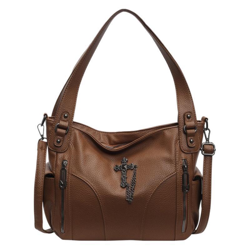 Bolso de mujer de comercio exterior transfronterizo, bolso de motocicleta, bolso cruzado europeo y americano, bolso de alta capacidad, bolso de mensajero de hombro casual retro