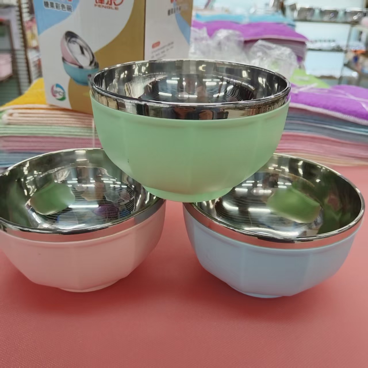 Cross-border Stainless Steel Rice Bowl Soup Bowl Household Double-layer Insulation Anti-scalding Anti-drop Baby Children Adult Eating Bowl