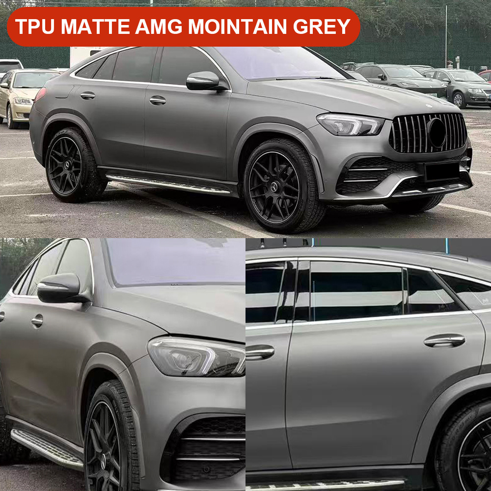 Axxpel Ultra-Matte Amg Mountain Gray Tpu Car Paint Color-Changing Protective Film Ppf Heat Repair Scratch Protection