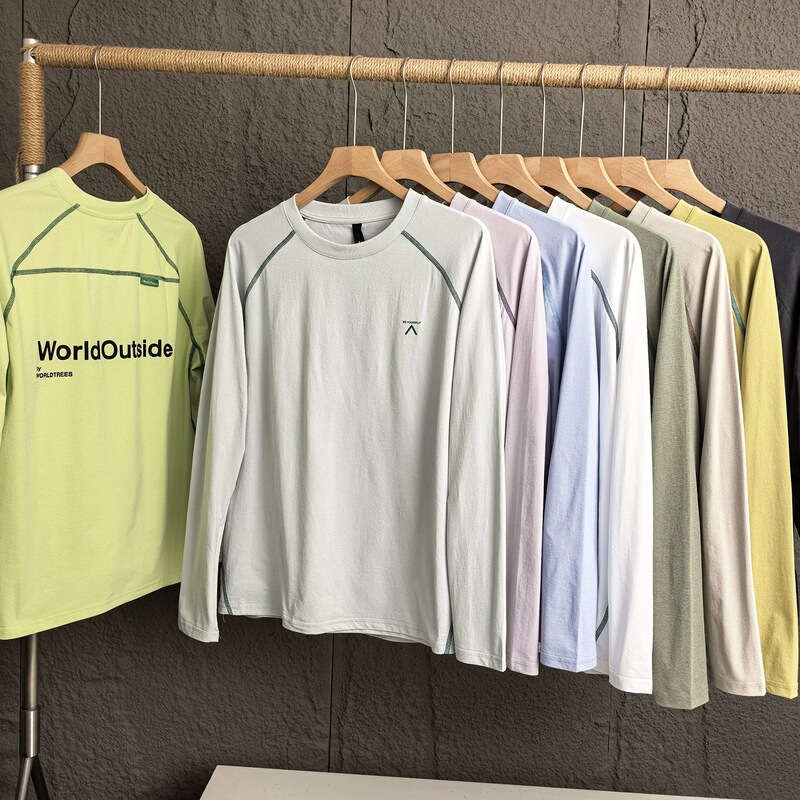 9 Colors Available! Autumn Couple Style Quick-Drying Cycling Clothing Hiking Contrasting Color Topstitch Loose and Comfortable Casual Long-Sleeved T-Shirt 9 Colors Available! Autumn Couple Style Quick-Drying Cycling Clothing Hiking Contrasting Color Topstitch Loose and Comfortable Casual Long-Sleeved T-Shirt