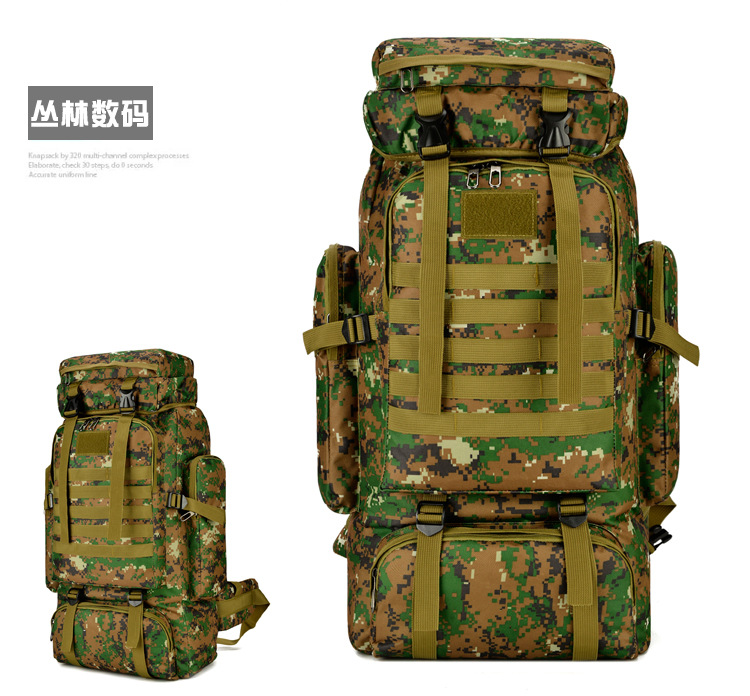 Mochila impermeable multifuncional transfronteriza, subcontratación de senderismo, bolsa de camping y montañismo, mochila de viaje de gran capacidad, bolsa de camuflaje