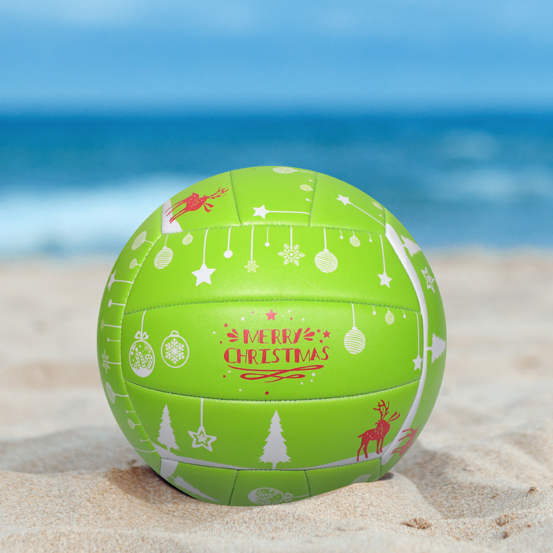 Ballon de beach-volley en PVC cousu à la machine, en caoutchouc épais, cadeau de Noël, décoration, pour l'entraînement des étudiants, les examens et les compétitions._voghion.com