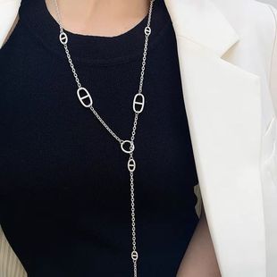 Design sense niche exquisite long sweater chain women autumn and winter 2022 new fashion non-fading net red necklace accessories