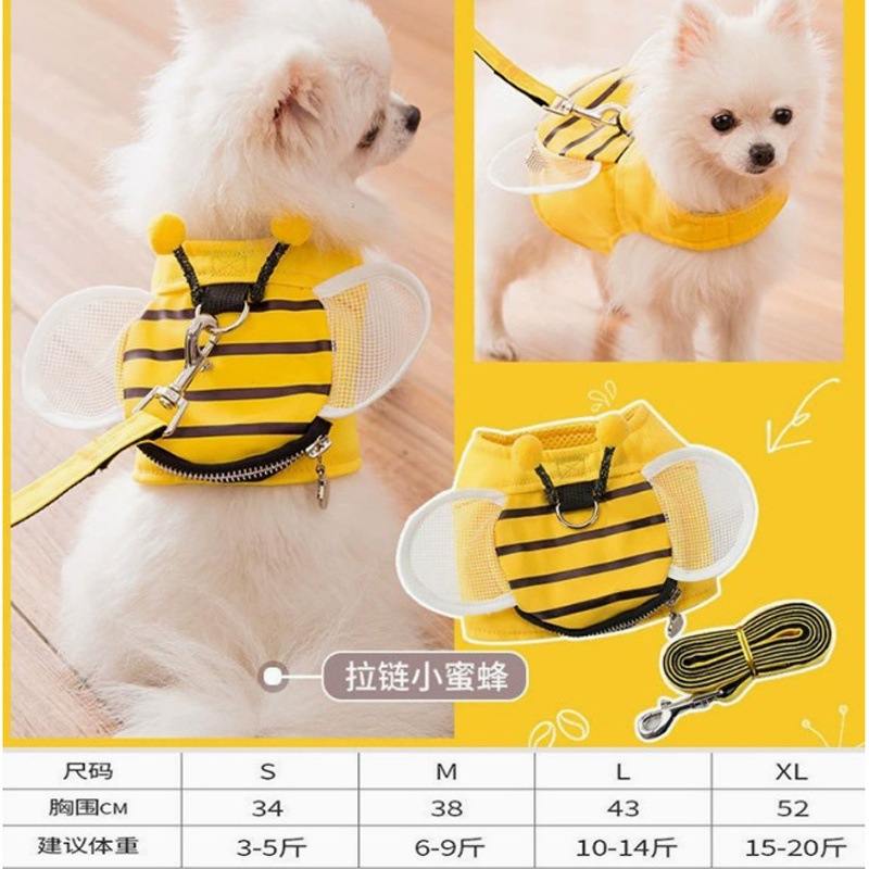 Pet vest traction rope dog cartoon three-dimensional accessories Teddy dog walking rope cat back to prevent breaking away when going out 4