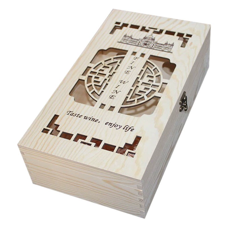 Красное вино деревянный ящик оптового вина деревянный ящик завод в наличии деревянный ящик Красного вина Цао Каунти Завод прямых поставок
