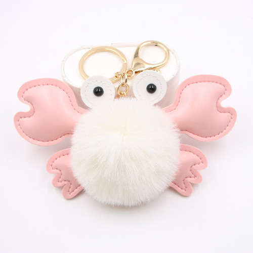 Original cross-border crab hair ball bag small pendant key chain school bag accessories wallet small pendant event gift