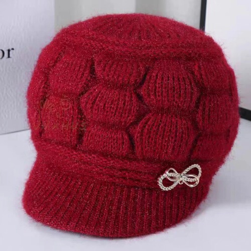 Wool and velvet warm and versatile middle-aged and elderly foreign trade 2024 new mother and grandmother hat winter hat for elderly women