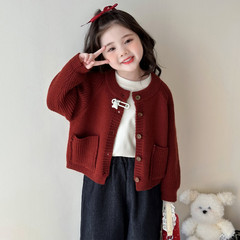 童装女童毛衣春秋款2025新款小女孩外套女宝宝儿童秋装针织衫开衫