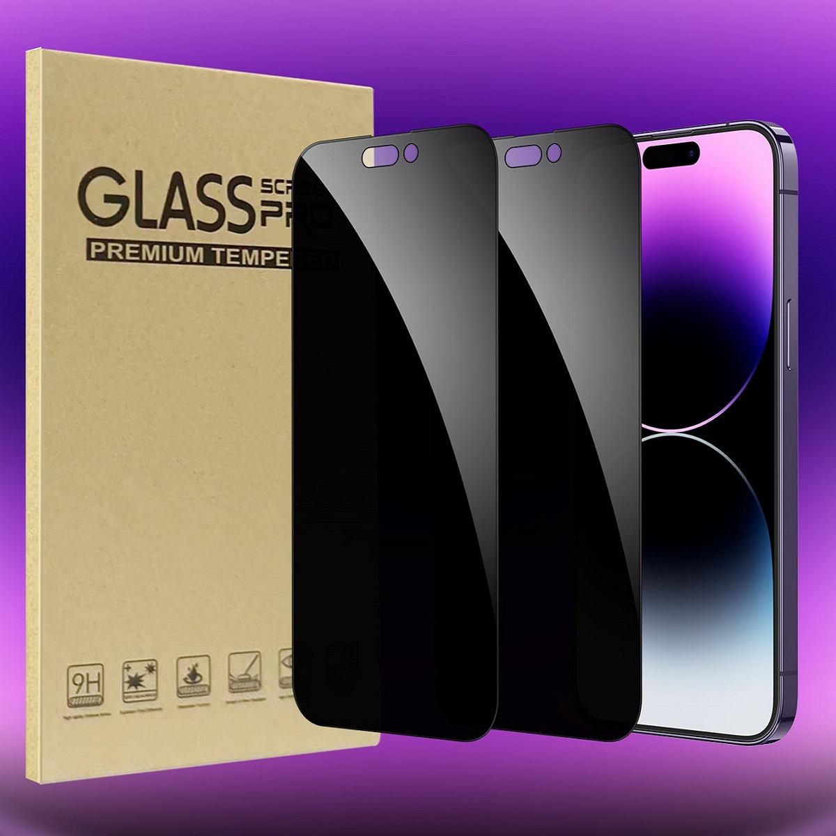 3-Pack Gift-Ready Privacy Screen Protector, Premium Anti-Spy Tempered Glass Film For IPhone 15/16 Pro Max, Ideal For Gifting_voghion.com