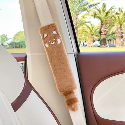 Seat belt shoulder pad — belt anti-collar multifunctional cartoon cute - rex-mink-raccoon-shoulder-pads-268cm-non-pillow