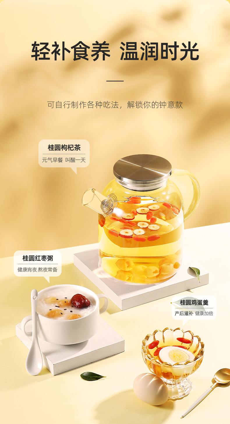 Dried Longan Meat Seedless 250g Jar Fujian Large Fruit Ready to Eat for Tea and Soup details
