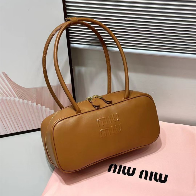 miu家新款同款托特包爆款保龄球手拎公文包大容量简约单肩腋下包|undefined