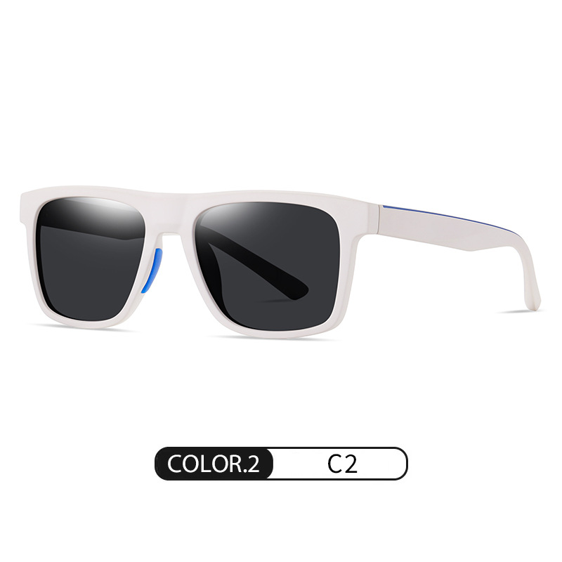 Nueva lente polarizada para hombre TR S11103 Gafas de sol de caja cuadrada de goma antideslizante de moda Gafas de sol de conducción al aire libre