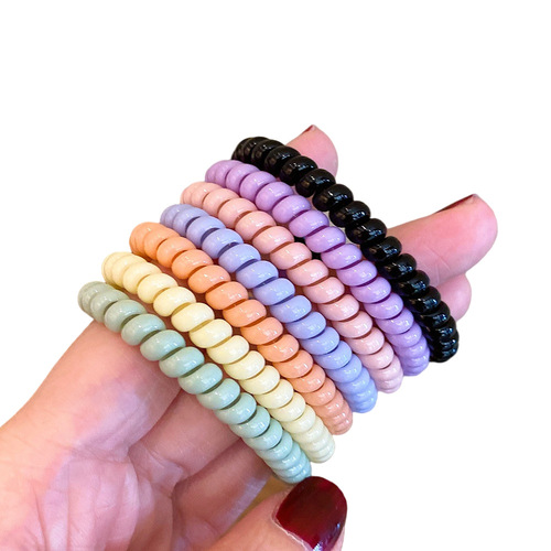 Candy color phone cord hair rope small fresh hair rope hair band girls hair accessories wholesale rubber band hair accessories