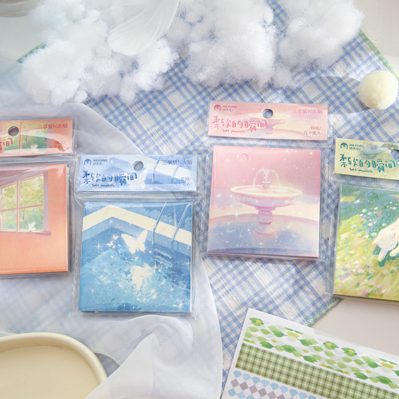 Papel Sr. ins viento tres disfrutar del paquete N veces pegatinas suaves instantáneas estudiantes coreanos de la oficina de notas notas Post-it notes
