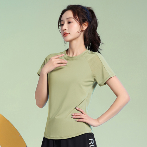 Summer Outdoor Leisure Running Exercise Loose Top Yoga Cover-up Lightweight Short Sleeve Quick Dry Professional Fitness Clothing for Women