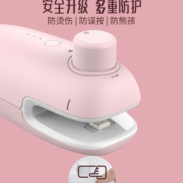 Máquina de sellado del hogar pequeño portátil USB recargable snack bolsa de plástico presión de la mano calefacción eléctrica mini máquina de sellado de plástico