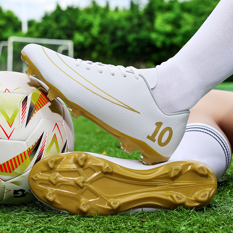 Youth Football Shoes for Boys, Tf Cleats, Non-Slip, Wear-Resistant, Artificial Grass Professional Competition Shoes, Student Models for Both Boys and Girls