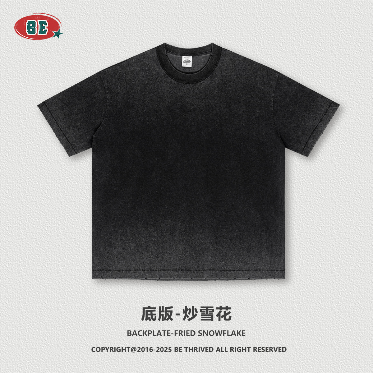 BE ropa de hombre | marca de moda estadounidense, pesada industria pesada, toalla tridimensional, bordado, estampado, bordes, fondo inverso, color frito, camiseta de manga corta, moda masculina