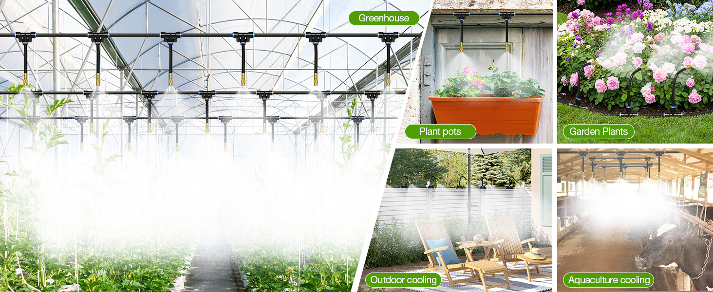 Atomizing Universal Irrigation Cooling Humidification For Watering Flowers, Greenhouse Sprinkler, Adjustable Spray_voghion.com