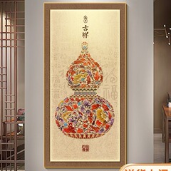 花瓶瓢箪掛け絵新中国式入戸玄関装飾画福禄吉祥図客間正対門通路壁画