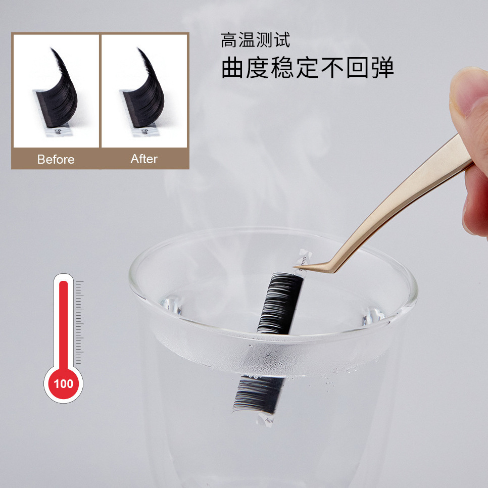 NAGARAKU pelo redondo único 16-25mm longitud mixta DD + estilo europeo y americano rizado suave grueso injerto pestañas