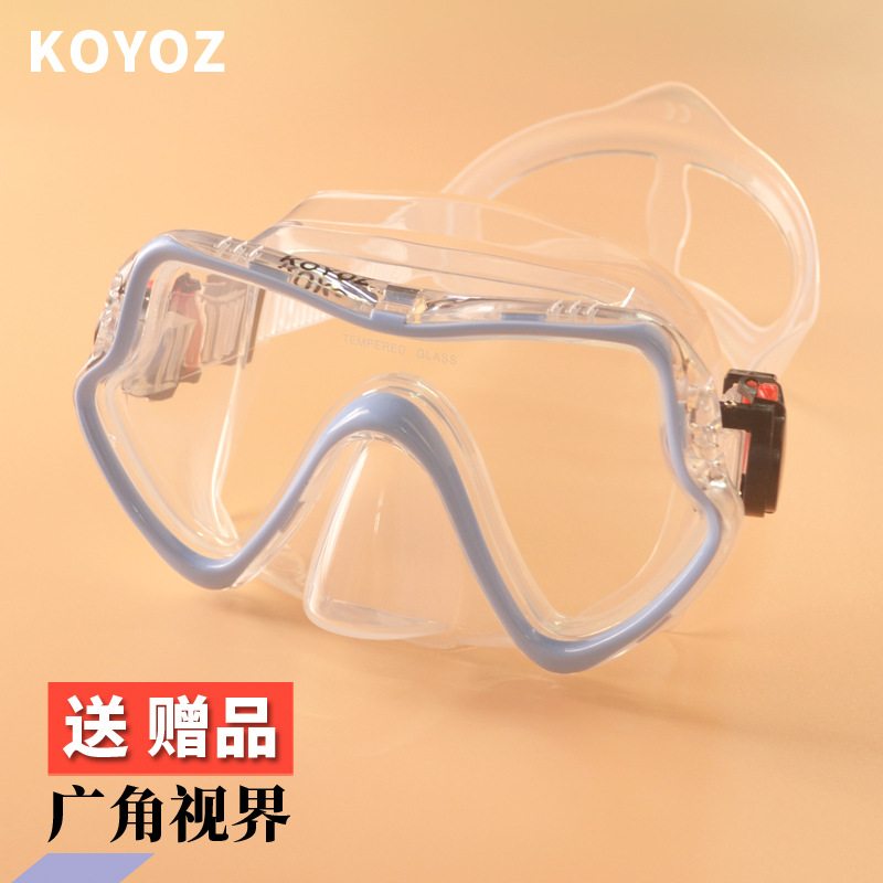Diving Goggles, Free Anti-Fog Snorkeling Sambo Mask Cover, Myopia Deep Diving Nose Protection, Large Frame Swimming Goggles Equipment