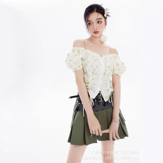 2025 Summer New Chiffon Shirt Women's Short-sleeved Shirt for Pretty Girls Korean Style Fashion Women's Popular Instagram Style