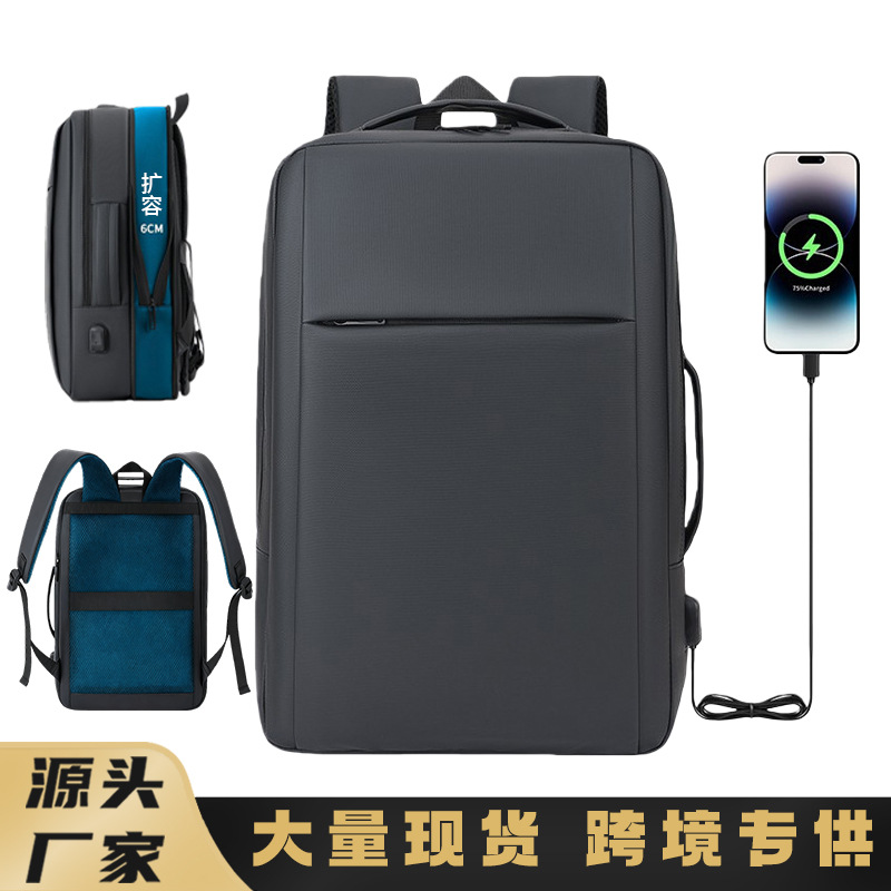Mochila de viaje de negocios expandible para hombres bolsas portátiles multifuncionales de viaje de negocios USB mochila de viaje