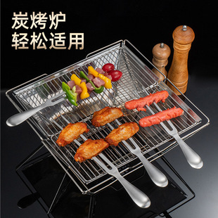 304 Stainless Steel Barbecue Fork Barbecue Fork Meat Fork Household Cooking Meat Grilled Lamb Chops Two Toothed Fork Large Meat Fork