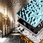 水波纹装饰板竹炭木碳晶板背景墙吊顶金属镜面波浪木饰面水波纹板