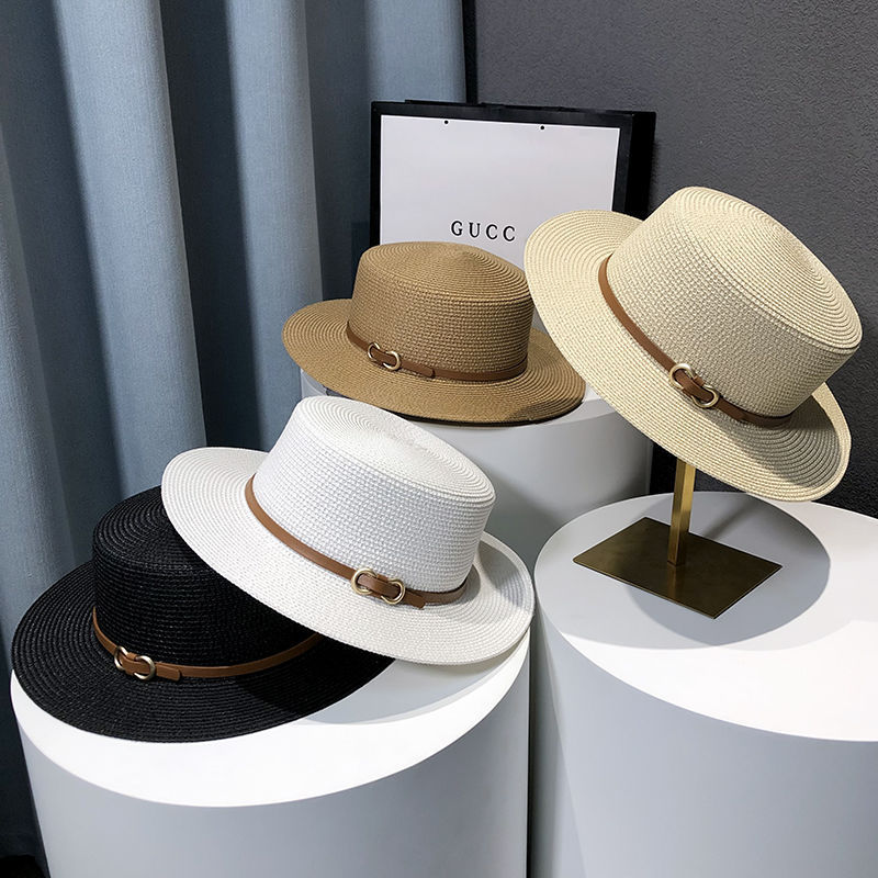 Summer beach straw woven sun hat handmade