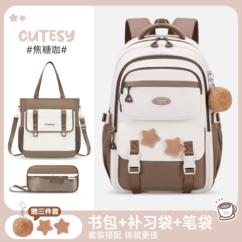 2025 nueva mochila transfronteriza para estudiantes de primer año, mochila de estilo coreano para niñas, mochila para estudiantes de secundaria de gran capacidad, gran capacidad