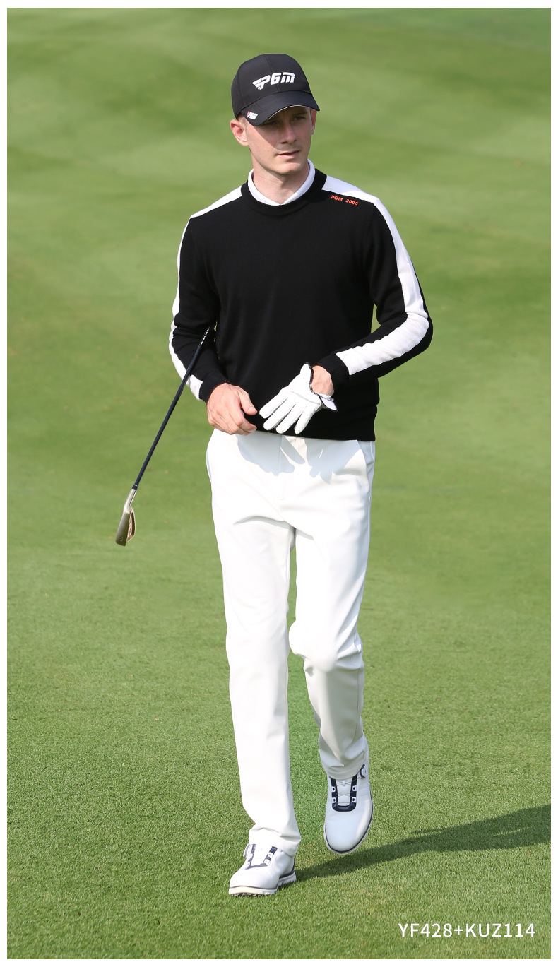 Quần golf nam PGM dài không thấm nước co giãn thắt lưng — KUZ114-màu trắng, KUZ114-Đen, KUZ114-màu xanh hải quân, KUZ114-màu xám chi tiết 9