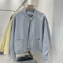 2025早春新款时尚立领PU皮衣外套女宽松显瘦百搭休闲夹克上衣