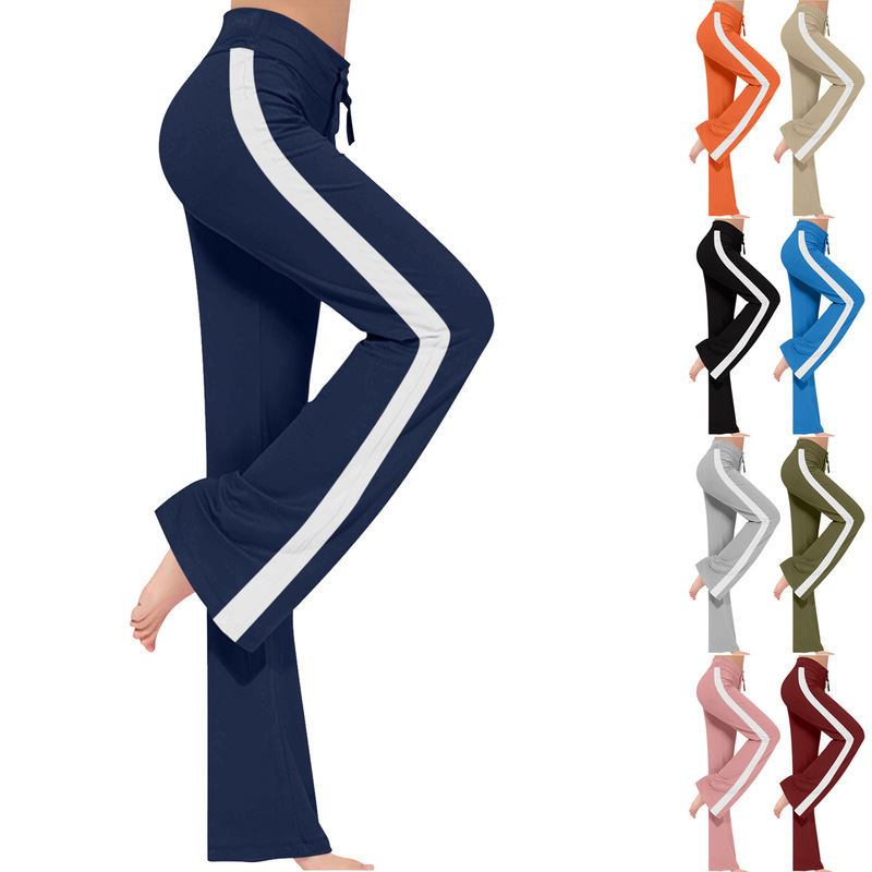 Amazon Aliexpress Contrast Color Casual Waist Casual Yoga Loose Pants 3XL 275g